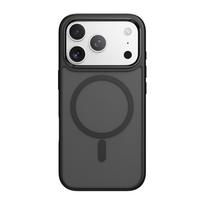 Rock Guard Touch Matte Serijos Magnetinė Dėklas ant Iphone 17 Pro Max - juodas (metalinis objektyvo rėmas)