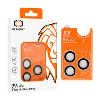 Apsauginis stiklas Tel Protect Titanium objektyvas 99% AR ant kameros Iphone 17 Pro/17 Pro Max - skaidrus (objektyvas 3 vnt.)