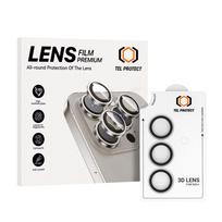 Grūdintas stiklas Tel Protect 3D objektyvo apsaugai ant kameros Samsung Galaxy S25 caurspīdīgs (lēcas 3 vnt.)
