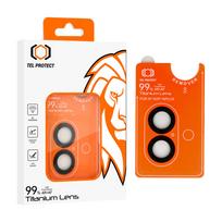 Apsauginis stiklas Tel Protect Titanium Lens 99% AR ant kameros Iphone 16/16 Plus juodas (2 lęšiai)