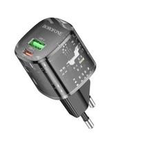Borofone Įkroviklis BN17 Sunlight - USB + Type C - QC 3.0 PD 20W 3A juodas