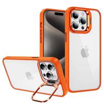 Tel Protect Dėklas telefonui su stovu + kameros stiklas Iphone 14 oranžinė