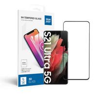 Apsauginis stiklas Blue Star - SAMSUNG Galaxy S21 Ultra pilnas paviršius (pilnas klijavimas/draugiškas dėklui) - juodas Apsauginis stiklas Blue Star