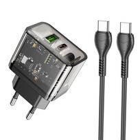 Įkroviklis Hoco N34 + "USB-C (Type-C) to USB-C (Type-C)" (1xUSB-C;1xUSB 20W)