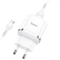 Telefono įkroviklis Hoco USB A QC3.0 3A 18W + kabelis USB A į Micro USB N3 baltas