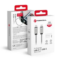 Kabelis (m) Metalinis C237 kabelis Type C į Type C PD QC4.0 3A 60W 2 m sidabrinis