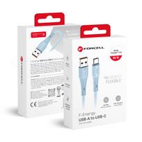 FORCELL F-ENERGY C342 kabelis USB A į Type C QC4.0 3A 66W Silikoninis 1 m mėlynas