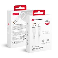 FORCELL F-ENERGY C342 kabelis USB A į Type C QC4.0 3A 66W Silikoninis 1 m baltas