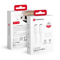 FORCELL F-ENERGY C338 kabelis Type C į Type C PD QC4.0 3A 60W 0,5 m baltas