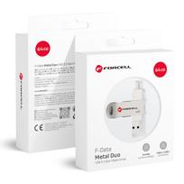 FORCELL F-DATA USB atmintukas Metal Duo 64GB USB3.2 Gen 1 (USB A / Type C) sidabrinis