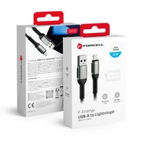 FORCELL F-ENERGY C257 kabelis USB A į Lightning 2,4A 12W Cafule 3 m juodas