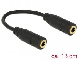 Delock 3.5mm 4-Pin (Female) to 3.5mm 4-Pin (Female) Adapter (black, 13cm)