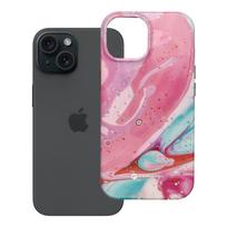 FORCELL F-PROTECT Mirage, karinio lygio dėklas su MagSafe, suderinamas su IPHONE 15 rožinis marmuras