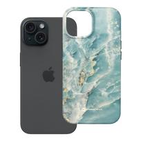 FORCELL F-PROTECT Mirage, karinio standarto išbandytas dėklas telefonui su MagSafe, skirtas IPHONE 15, žalio marmuro spalvos
