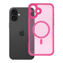 FULL MATTE MAG COVER dėklas telefonui suderinamas su MagSafe iPhone 16 Plus rožinė