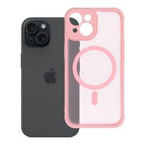 Itin matinis MAG COVER dėklas telefonui su MagSafe skirtas IPHONE 15 – šviesiai rožinis