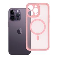 FULL MATTE MAG COVER magnetinis dėklas telefonui, suderinamas su MagSafe, skirtas IPHONE 14 Pro Max, šviesiai rožinis