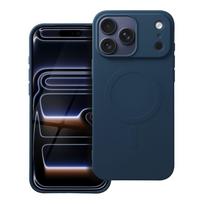 Silikoninis Magnetinis (didelė anga) dėklas telefonui, suderinamas su MagSafe, skirtas IPHONE 17 Pro Max, mėlynas