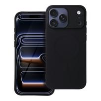 Silikoninis Magnetinis dėklas telefonui (su didele anga), suderinamas su MagSafe, skirtas iPhone 17 Pro Max, juodas