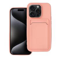 Kortelių dėklas telefonui IPHONE 15 Pro rožinis
