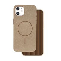 Itin plonas blizgus magnetinis dėklas telefonui iPhone 12 / 12 Pro 6,1" rudas