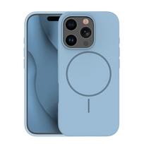 Silikoninis Itin plonas Magnetinis dėklas telefonui iPhone 14 6,1" šviesiai mėlyna