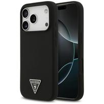 Guess Silikoninis Trikampio Logotipas Magnetinis dėklas telefonui iPhone 17 Pro Max - juodas