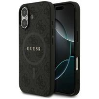 Guess 4G žiedinis klasikinio logotipo magnetinis dėklas telefonui iPhone 17 - juodas