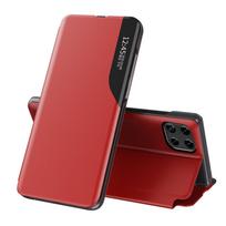 Eco Leather View Case elegantiškas knygos tipo dėklas su stovu Samsung Galaxy A22 4G raudonas