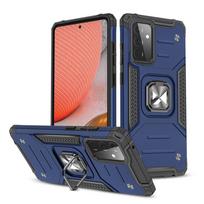Wozinsky Ring Armor dėklas su stovu tvirtas atsparus dangtelis Samsung Galaxy A72 4G mėlynas