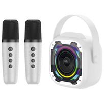 Blavec nešiojamas Bluetooth garsiakalbis WS-08 Karaoke Idol – 8W su 2 mikrofonais (WS08-2MW) baltas