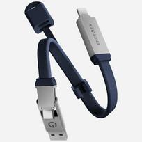 Energea Sheath Key 2-in-1 data transfer and charging cable | USB-C to USB-C, USB-A | 60W | 0.15m | blue