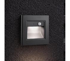 Brilagi - LED laiptų šviestuvas su jutikliu STEP LIGHT LED/1,5W/230V IP44 juodas
