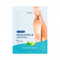 STAY WELL Exfoliating & Soothing Heel Mask Peppermint & Lime Rūgštinis kulnų šveitiklis - kaukė, 1 pora