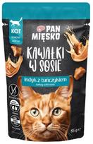 Šlapias kačių maistas Pan Miesko Turkey & Tuna In Sauce, kalakutiena, 0.085 kg