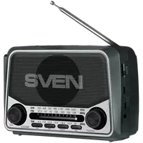Speaker SVEN SRP-150, gray (3W, Bluetooth, FM/AM/SW, USB, microSD, flashlight, battery)