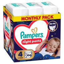 Pampers Night Pants Sauskelnės-Kelnaitės, 4, 104 vnt.