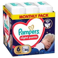 Pampers Night Pants Sauskelnės-Kelnaitės, 6, 80 vnt.