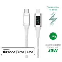 USB-C to Lightning Cable DigitCord 30W 1.5m white*MFI certified