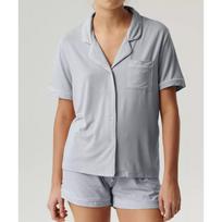 Moteriška pižama Atlantic NLP-496, susegama, trumpomis rankovėmis, S-2XL