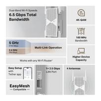 Antena TP-Link TP-Link RE405BE EasyMesh WiFi7 Extender/Repeater (BE6500,2,4GHz/5GHz,1x2,5GbELAN) | RE405BE | 8885020627640