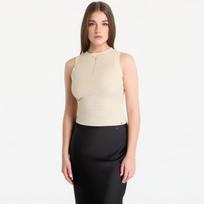 Guess Jeans Sl Francine Smock Hotfix Top Pearl Oyster Multi - Dydis XS (W6GP14K2940-F1CY Marškinėliai)