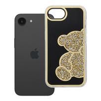 TEDDY BEAR dėklas telefonui IPHONE 16e (SE 4 2025) auksinis