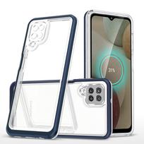 Skaidrus 3in1 dėklas telefonui Samsung Galaxy A22 4G rėmelis gelis mėlynas