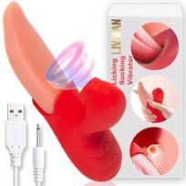 2in1 klitorio stimuliatorius ir vibratorius LIVMAN E300 - tikroviškas liežuvis su 10 vibracijos ir 10 siurbimo režimų