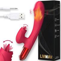 Klitorio stimuliatorius, G taško ir analinis vibratorius LIVMAN V2 su 7 vibracijos režimais, 3 liežuvio laižymo režimais ir šildymo funkcija