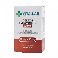 VITA-LAB maisto papildas Geležis 30mg + Vitaminas C 30mg, 30 tablečių