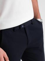 Vyriškos klasikinio kirpimo elegantiškos chino kelnės - tamsiai mėlynos