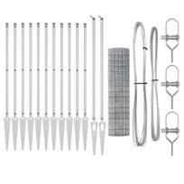 vidaXL Tvora su stulpais Sidabro 1,2 x 25 m Plienas