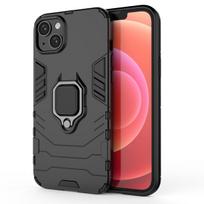 Ring Armor dėklas telefonui iPhone 14 Plus šarvuotas dangtelis su magnetiniu laikikliu ir žiedu juodas